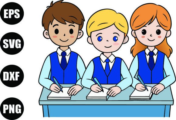 A Flat Vector Illustration of Three