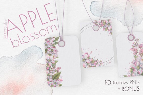 Apple Blossom Frames Watercolor: A Collection of Delicate Beauty and Natural Inspiration