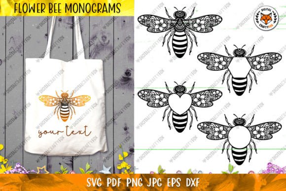 Bee SVG, Floral Bee Monogram, and Bee Flower: Strategic Design for Creative Projects