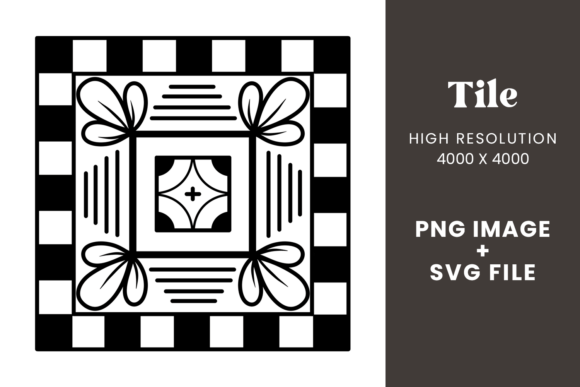 Black and White Tile Ornament: A Timeless Addition to Your Creative Projects