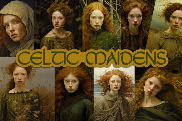 Celtic Maiden Folklore Art Style