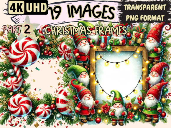 Christmas Frames Clipart P2: Elevate Your Holiday Designs with Elegance and Style