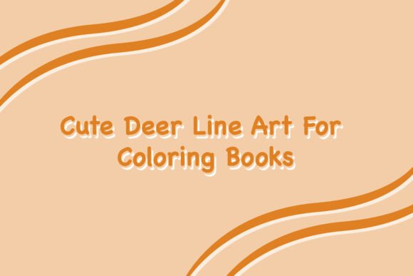 Cute Deer Line Art for Coloring Books