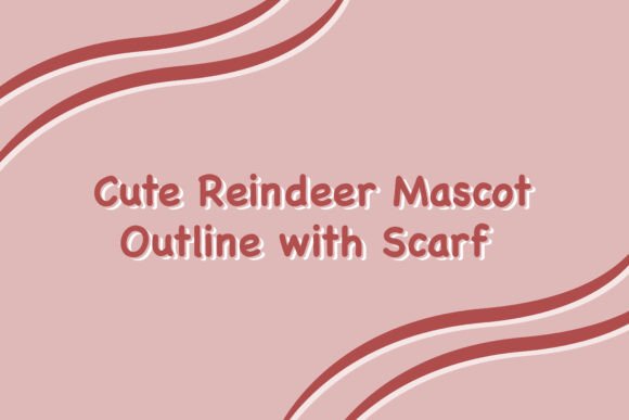 Cute Reindeer Mascot Outline with Scarf: A Versatile Holiday Design Resource