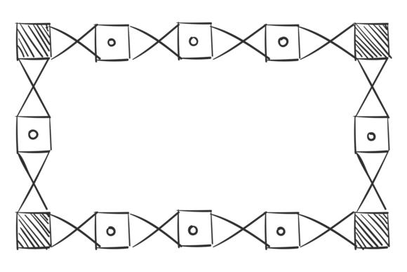 Doodle Pattern Border. Simple Geometric
