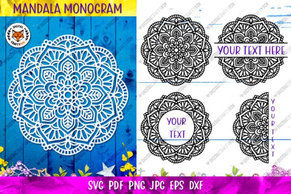 Flower Mandala Monogram Paper Cut SVG for Creative Projects