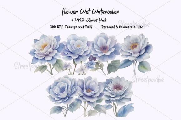 Flower Watercolor Clipart PNG Pack Art Guide