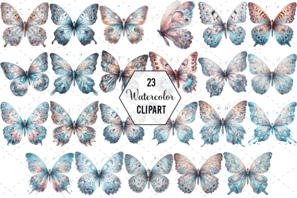 FlutterArt Watercolor Butterfly Bundle