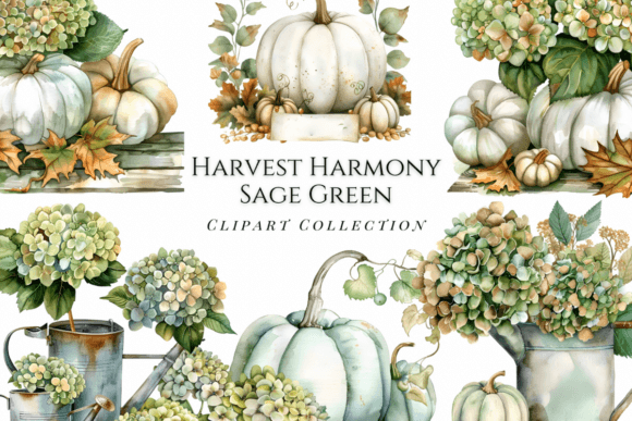 Harvest Harmony Sage Green Clipart