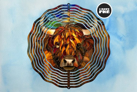 Highland Cow Wind Spinner Sublimation 03