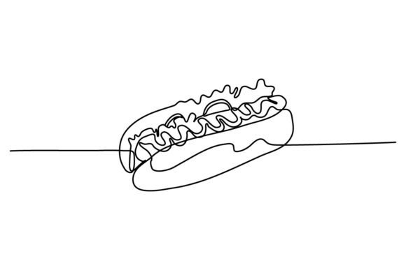 Hot Dog One Continuous Line Design
