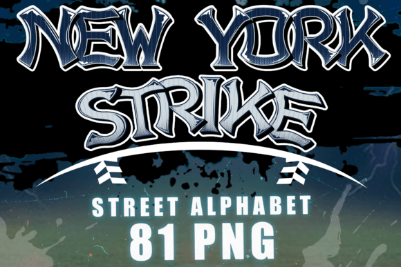 New York Strike Graffiti Alphabet, 81PNG