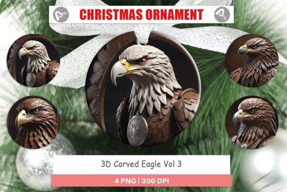 Ornament 3D Carved Eagle: A Timeless Addition to Your Holiday Decor