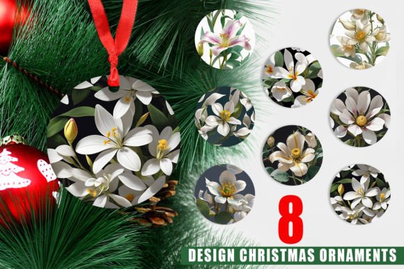 Ornament Flower Pattern for Christmas Decorations