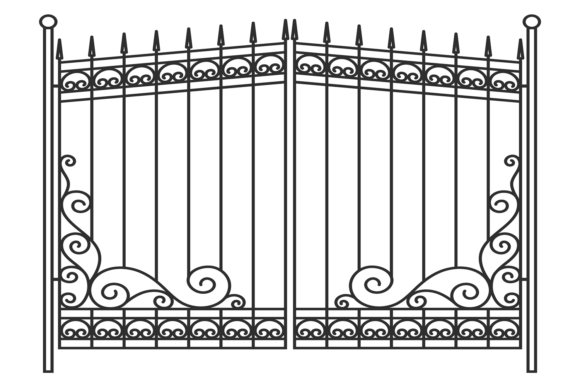 Ornate Gates. Wrought Ironwork Lattice. A Timeless Element of Architectural Elegance