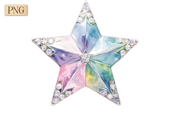 Pastel Christmas Star PNG Clipart 4: A Versatile and Elegant Addition to Your Holiday Creations