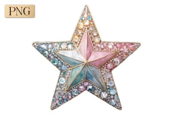 Pastel Christmas Star PNG Clipart 6