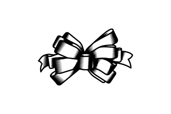Ribbon Black Illustration Retro