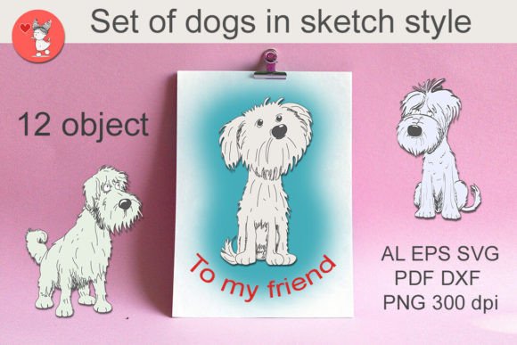 Set of Dogs in Sketch Style: A Versatile Creative Resource