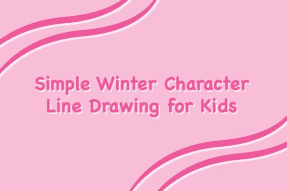 Simple Winter Character Line Drawing