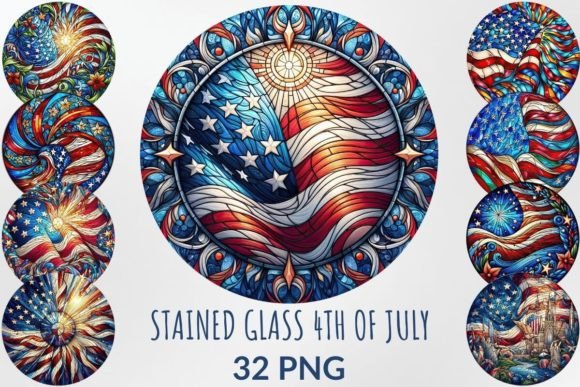 Stained Glass 4th of July Sublimation