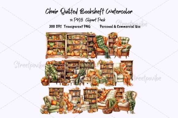 Vintage Cozy Chair Quilted Booksheft
