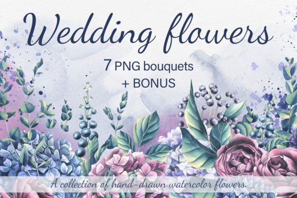 Wedding Flowers Watercolor Clip Art